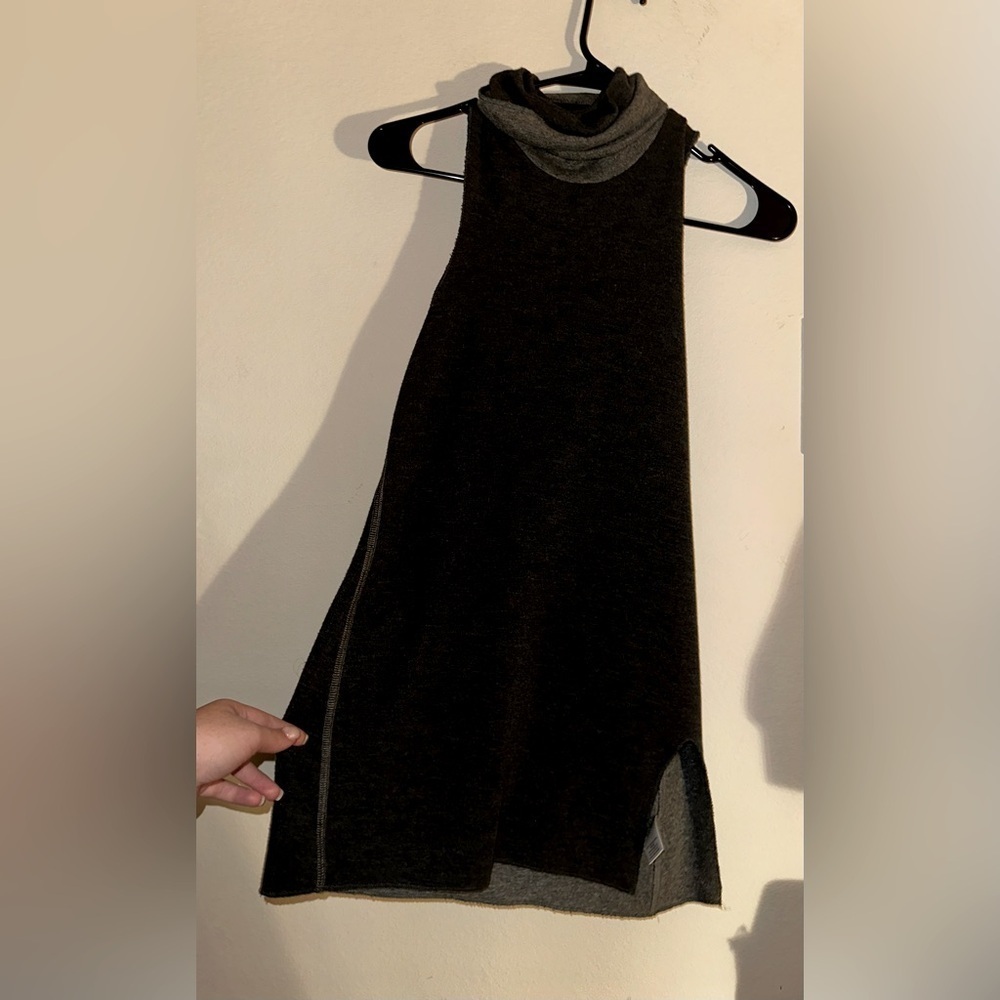 Nation LTD women’s grey turtle mock neck tunic top XS fall contemporary office